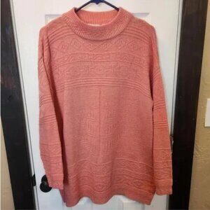 Chunky Knit Coral Sweater by Willow Bay - Size Small (6-8) - Cozy Warm Winter